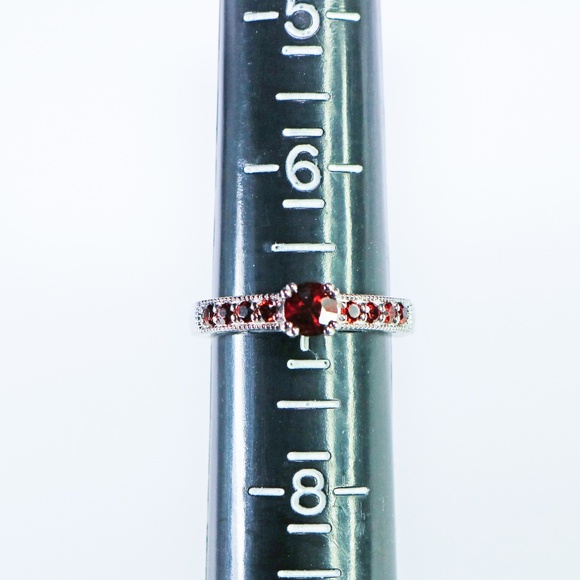 Red Zircon Gemstone Ring set in Sterling Silver - Picture 8 of 8